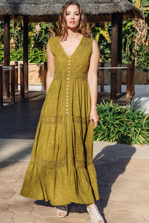 Maxikleid Senfgelb 5087 F FRESH COTTON